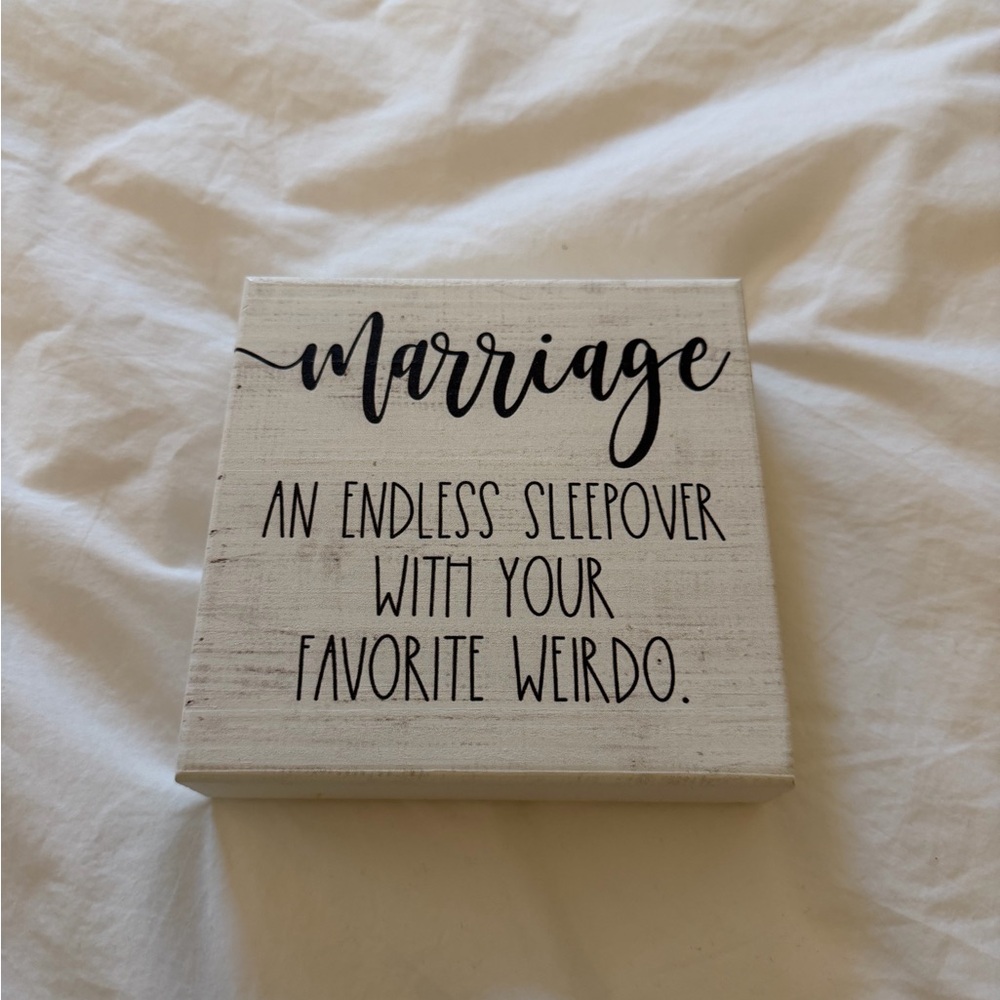 White and Black Wall Decor Sign